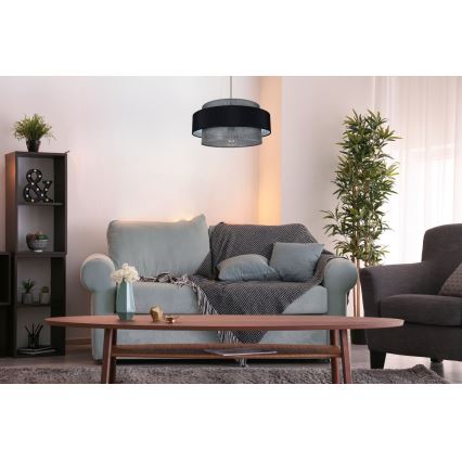 Hanglamp aan een koord CORSA 1xE27/60W/230V zwart/grijs