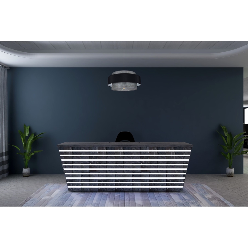 Hanglamp aan een koord CORSA 1xE27/60W/230V zwart/grijs