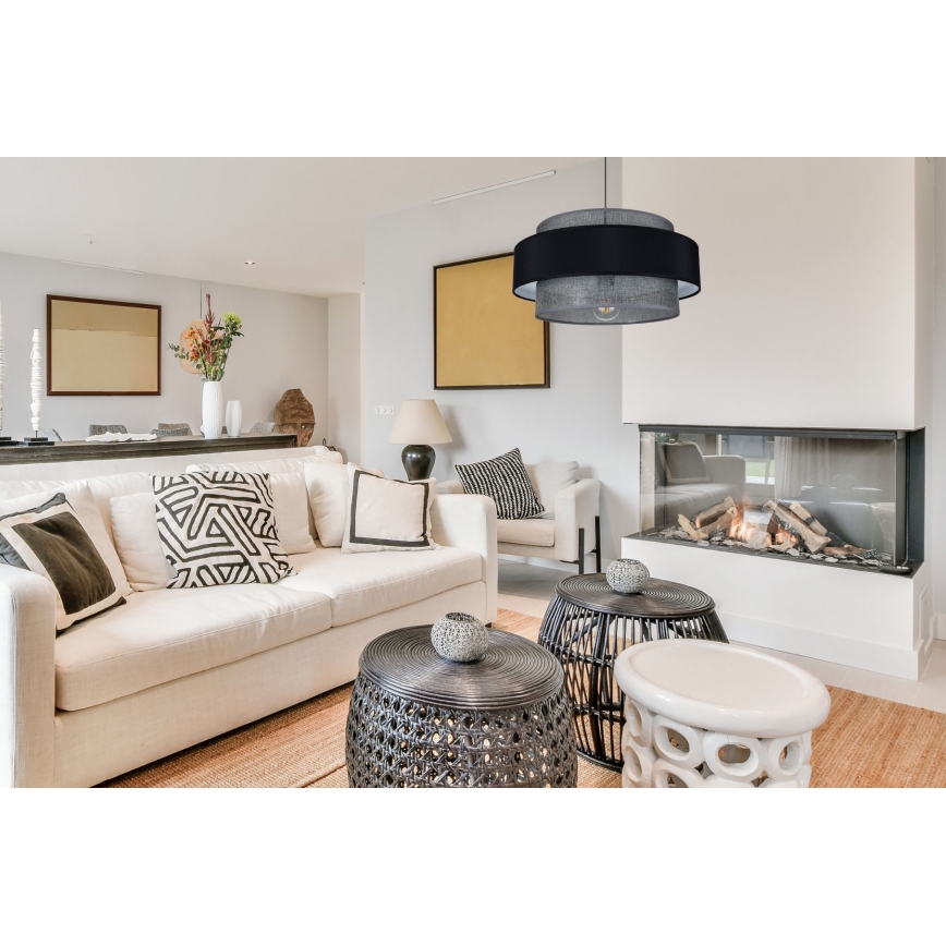 Hanglamp aan een koord CORSA 1xE27/60W/230V zwart/grijs