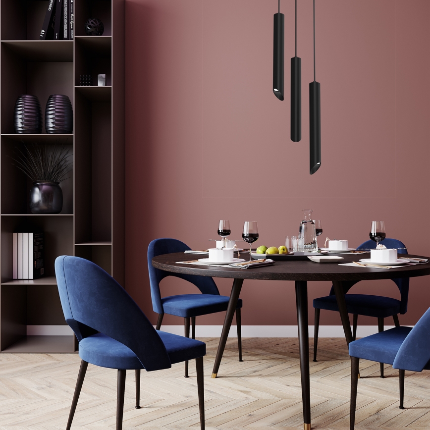 Hanglamp aan een koord CORTE 3xGU10/8W/230V zwart
