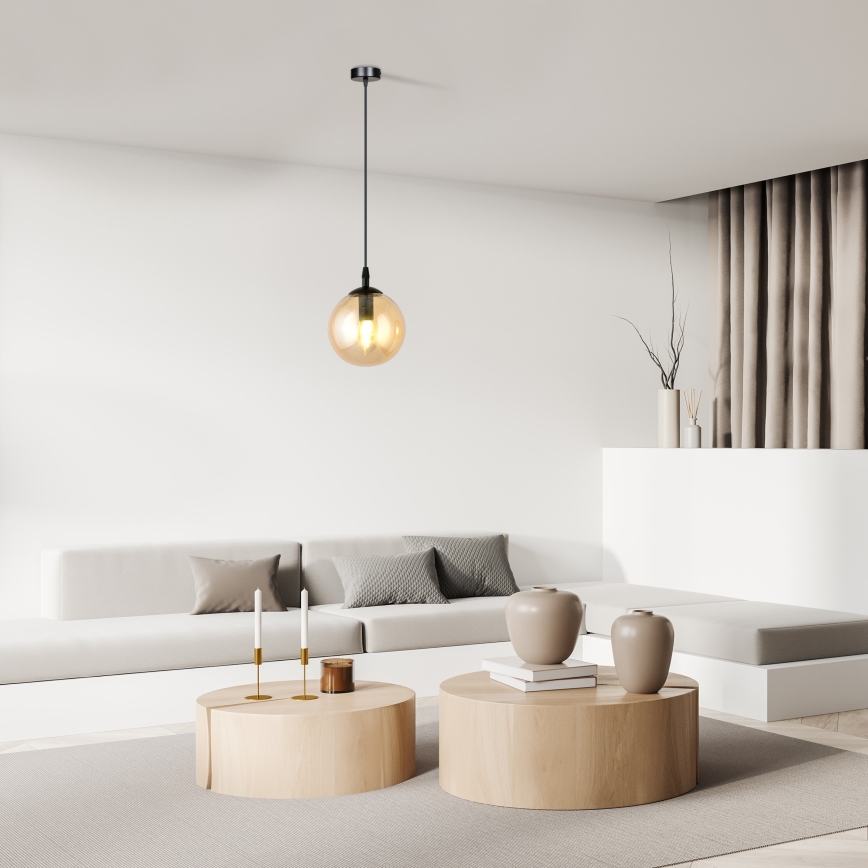 Hanglamp aan een koord COSMO 1xE14/10W/230V diameter 14 cm zwart/beige