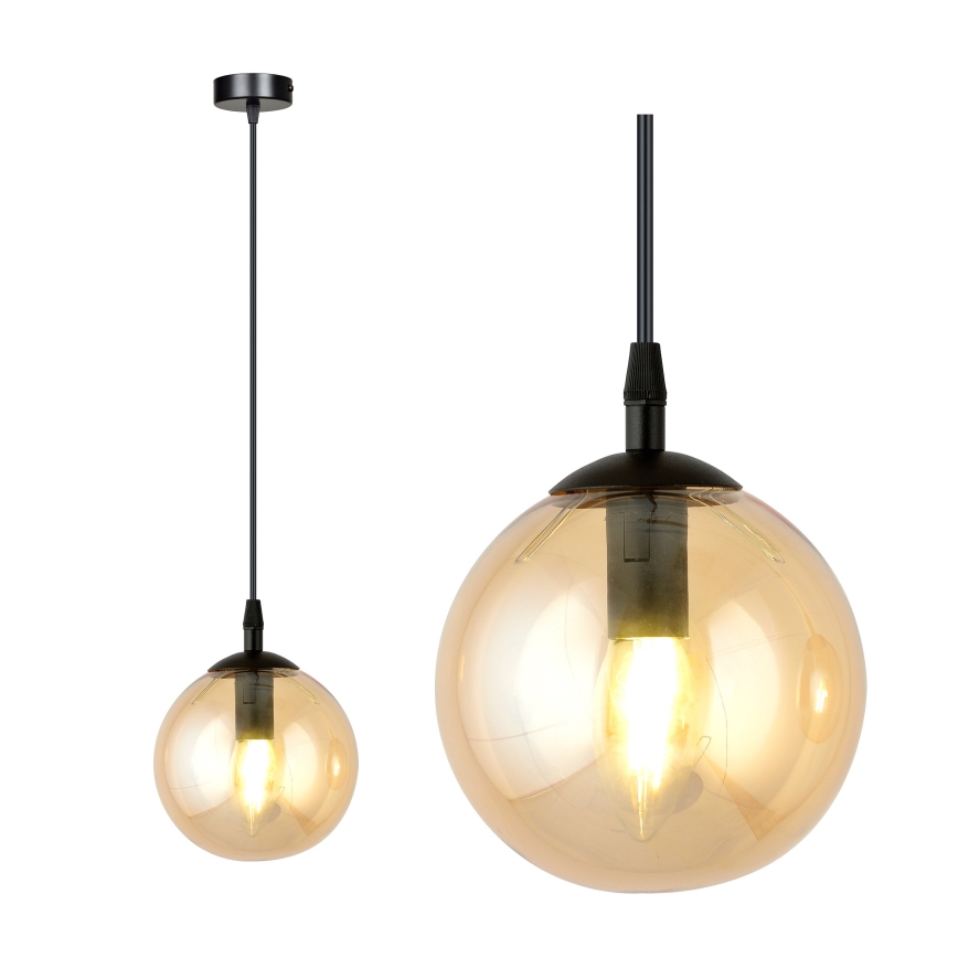 Hanglamp aan een koord COSMO 1xE14/10W/230V diameter 14 cm zwart/beige