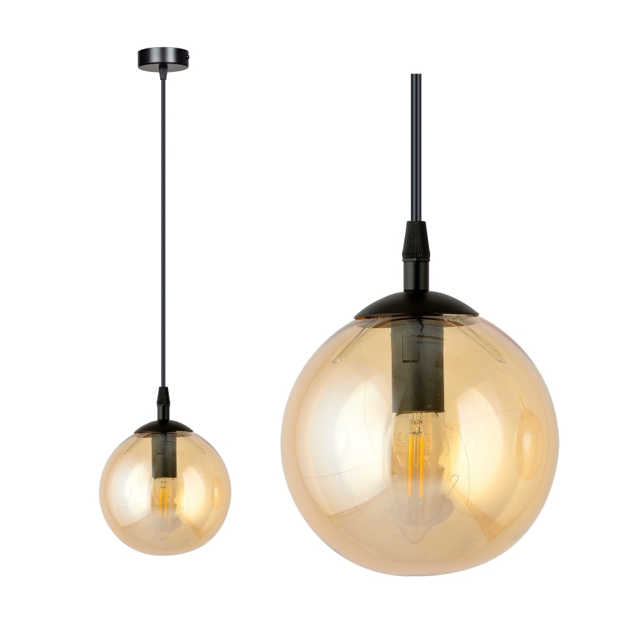 Hanglamp aan een koord COSMO 1xE14/10W/230V diameter 14 cm zwart/beige