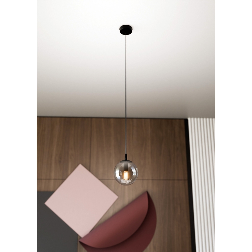 Hanglamp aan een koord COSMO 1xE14/10W/230V diameter 14 cm zwart/grijs