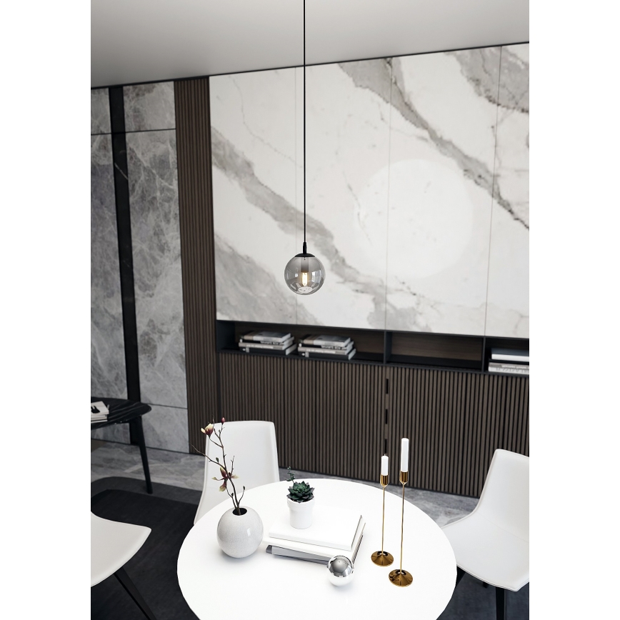 Hanglamp aan een koord COSMO 1xE14/10W/230V diameter 14 cm zwart/grijs