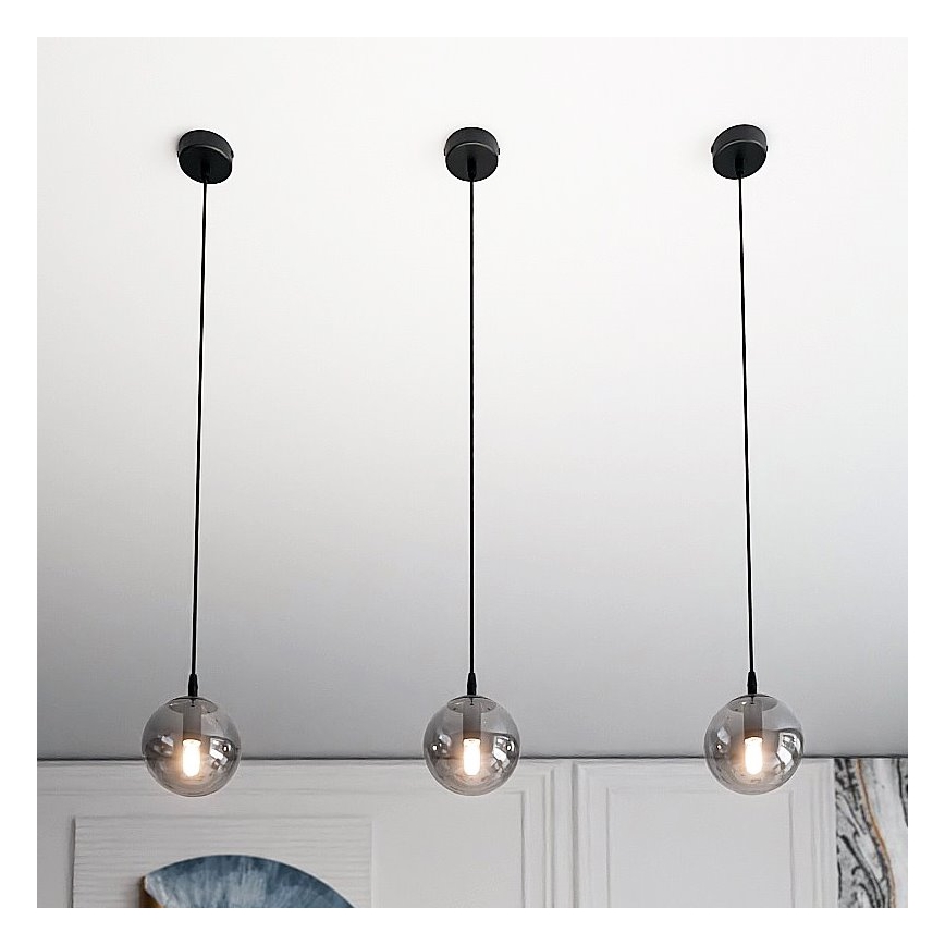 Hanglamp aan een koord COSMO 1xE14/10W/230V diameter 14 cm zwart/grijs