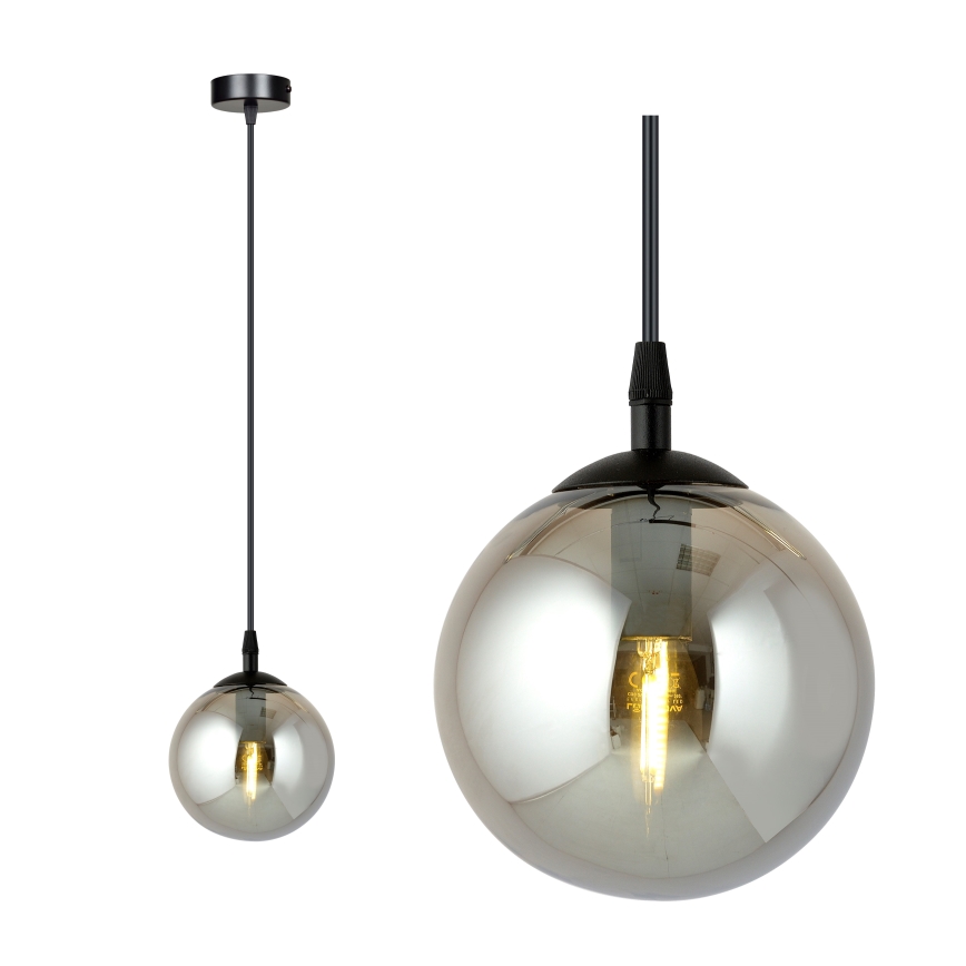 Hanglamp aan een koord COSMO 1xE14/10W/230V diameter 14 cm zwart/grijs