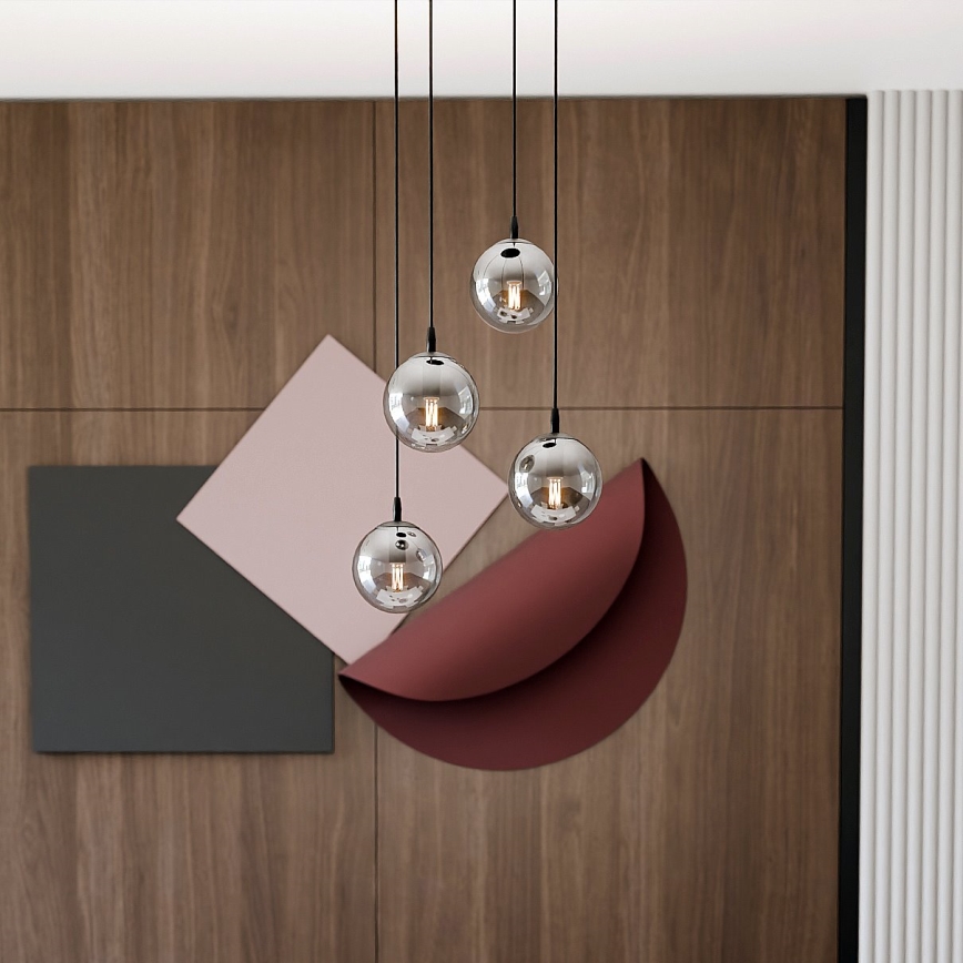 Hanglamp aan een koord COSMO 4xE14/10W/230V diameter 40 cm zwart/grijs
