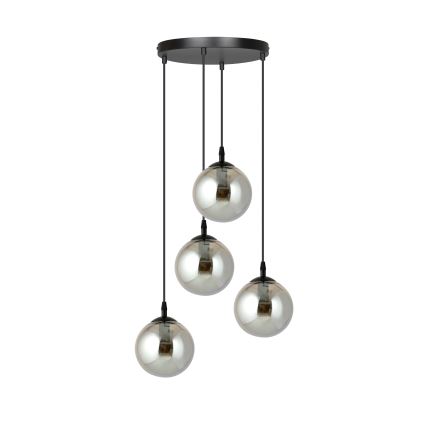 Hanglamp aan een koord COSMO 4xE14/10W/230V diameter 40 cm zwart/grijs