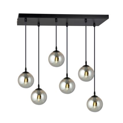 Hanglamp aan een koord COSMO 6xE14/10W/230V zwart/grijs