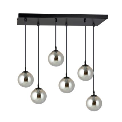 Hanglamp aan een koord COSMO 6xE14/10W/230V zwart/grijs