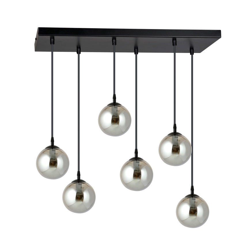 Hanglamp aan een koord COSMO 6xE14/10W/230V zwart/grijs