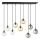 Hanglamp aan een koord COSMO 9xE14/10W/230V zwart/grijs/beige/doorzichtig