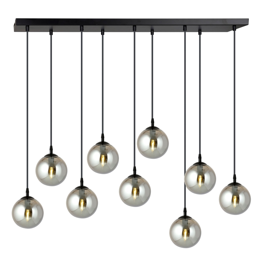 Hanglamp aan een koord COSMO 9xE14/10W/230V zwart/grijs