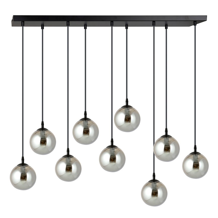 Hanglamp aan een koord COSMO 9xE14/10W/230V zwart/grijs