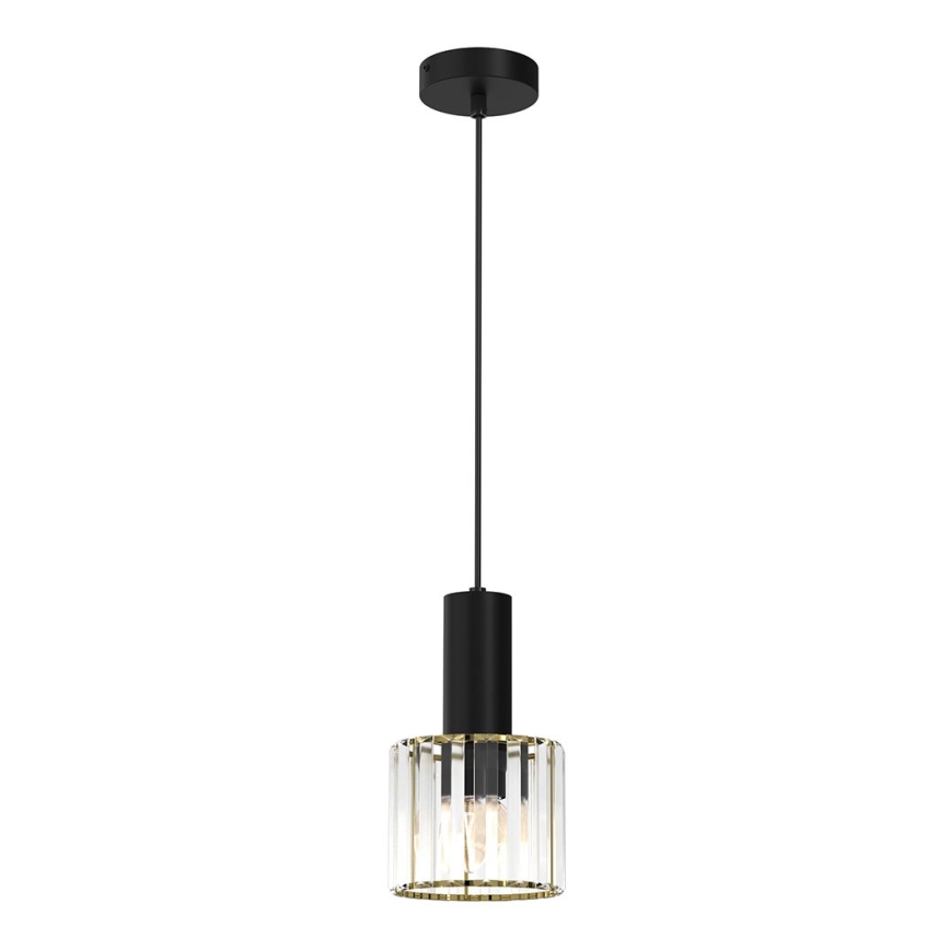 Hanglamp aan een koord CRISTAL 1xE27/60W/230V zwart