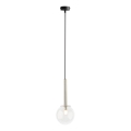 Hanglamp aan een koord DAISY 1xG9/12W/230V diameter 14 cm glanzend chroom/zwart/doorzichtig