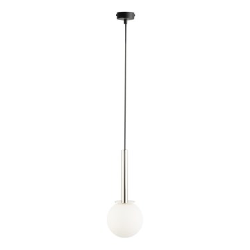 Hanglamp aan een koord DAISY 1xG9/12W/230V diameter 14 cm glanzend chroom/zwart/wit