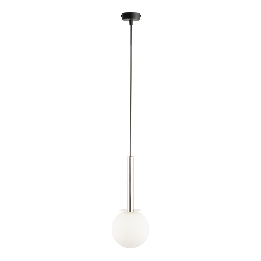 Hanglamp aan een koord DAISY 1xG9/12W/230V diameter 14 cm glanzend chroom/zwart/wit