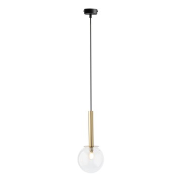 Hanglamp aan een koord DAISY 1xG9/12W/230V diameter 14 cm goud/zwart/doorzichtig