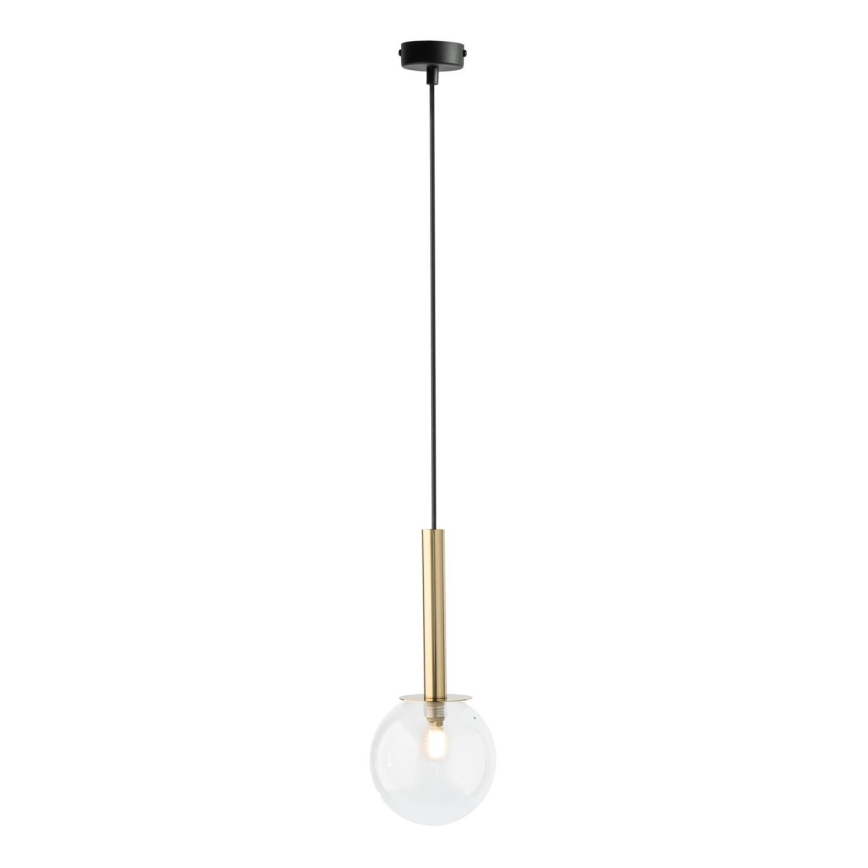 Hanglamp aan een koord DAISY 1xG9/12W/230V diameter 14 cm goud/zwart/doorzichtig