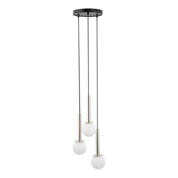 Hanglamp aan een koord DAISY 3xG9/12W/230V diameter 27 cm glanzend chroom/zwart/wit