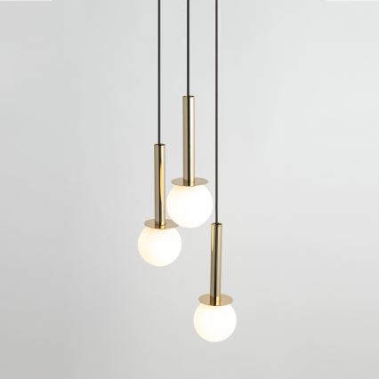 Hanglamp aan een koord DAISY 3xG9/12W/230V diameter 27 cm goud/zwart/wit
