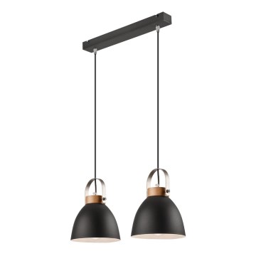 Hanglamp aan een koord DANIELLE 2xE27/60W/230V beuken - FSC gecertificeerd