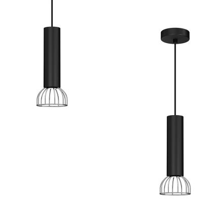 Hanglamp aan een koord DANTE 1xGU10/25W/230V zwart/glanzend chroom