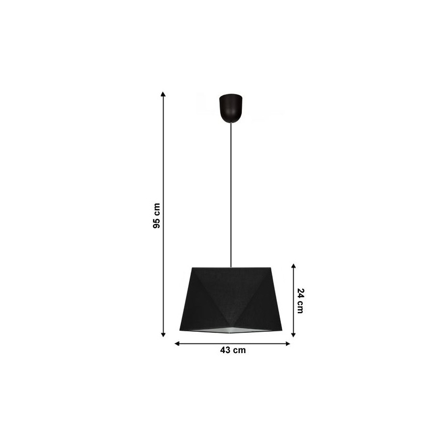 Hanglamp aan een koord DIAMENT 1xE27/60W/230V zwart