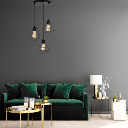 Hanglamp aan een koord DIAMENT 3xE27/60W/230V