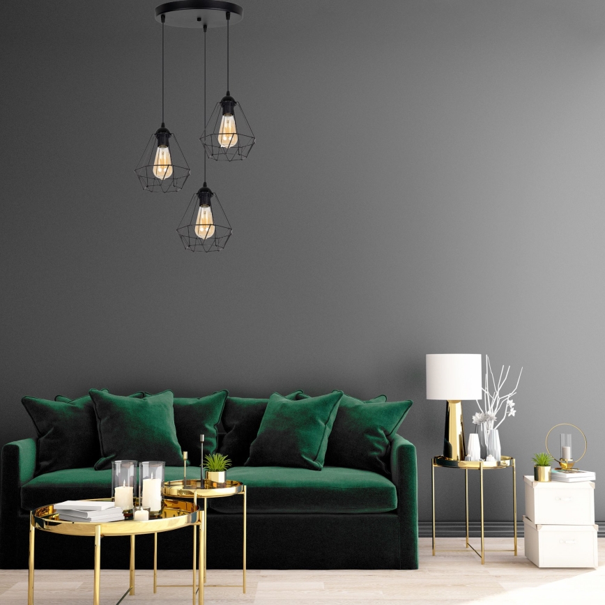 Hanglamp aan een koord DIAMENT 3xE27/60W/230V
