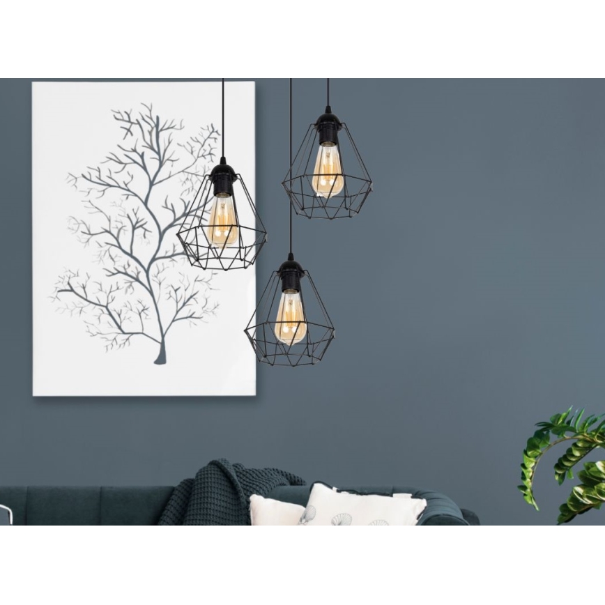 Hanglamp aan een koord DIAMENT 3xE27/60W/230V