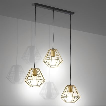 Hanglamp aan een koord DIAMOND 3xE27/60W/230V