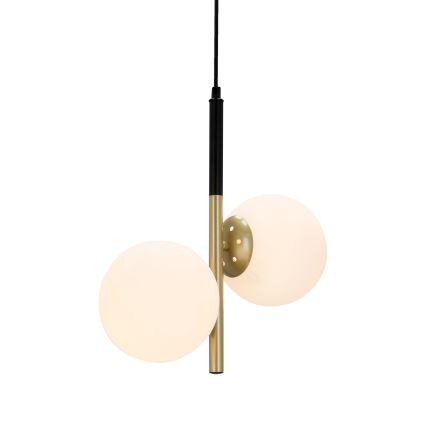 Hanglamp aan een koord DUO 2xE14/40W/230V gouden/zwart