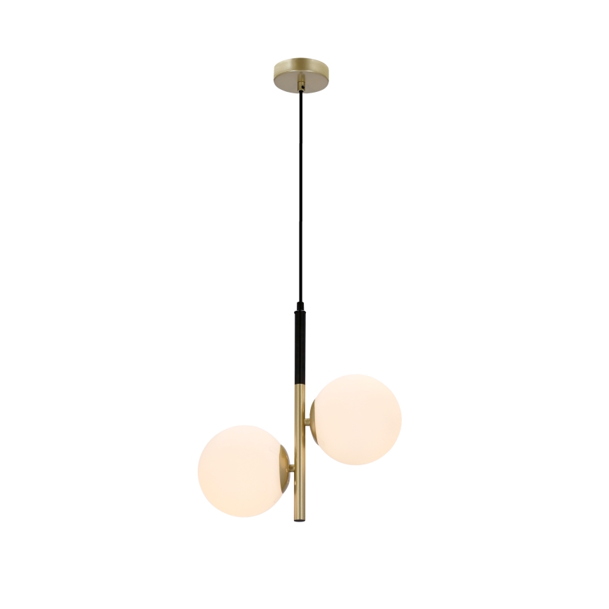 Hanglamp aan een koord DUO 2xE14/40W/230V gouden/zwart