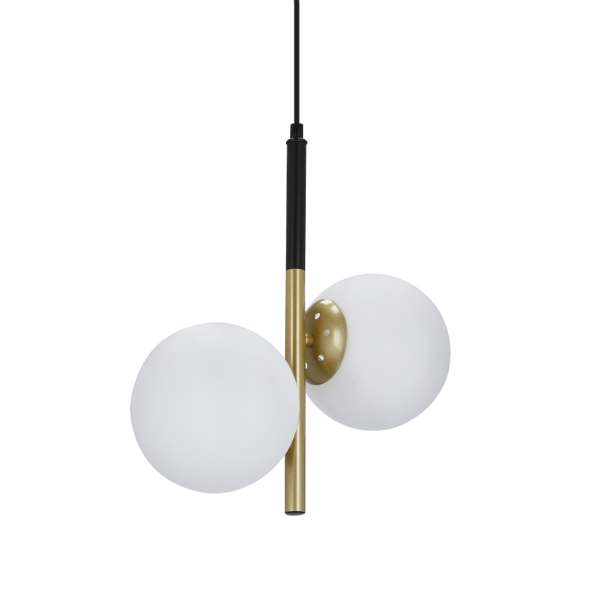 Hanglamp aan een koord DUO 2xE14/40W/230V gouden/zwart