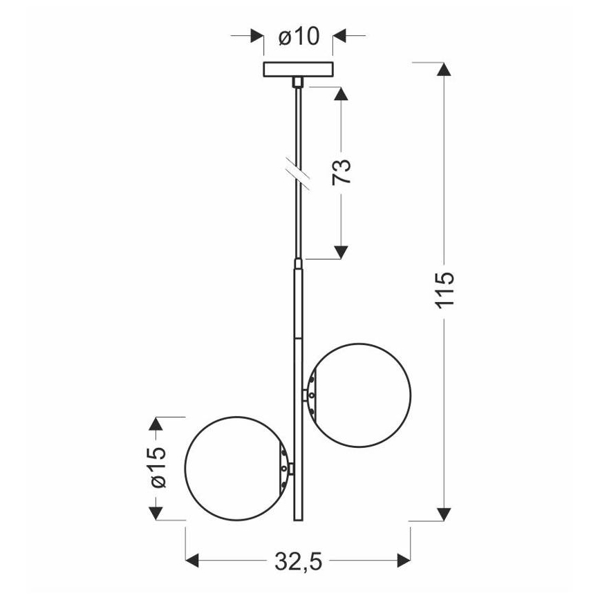 Hanglamp aan een koord DUO 2xE14/40W/230V gouden/zwart