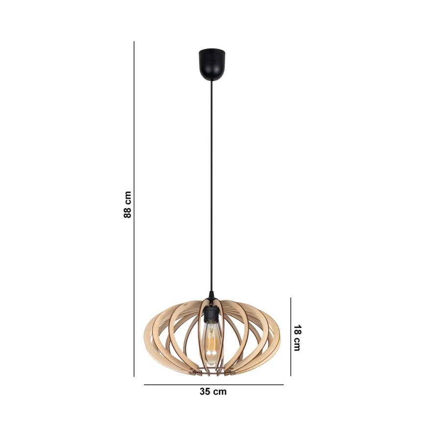 Hanglamp aan een koord EARTH 1xE27/60W/230V zwart/beige