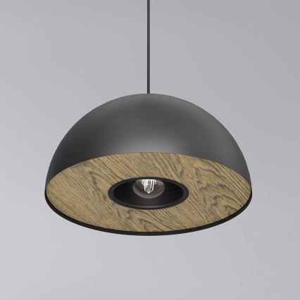 Hanglamp aan een koord ELGUND 1xE27/15W/230V diameter 35 cm zwart