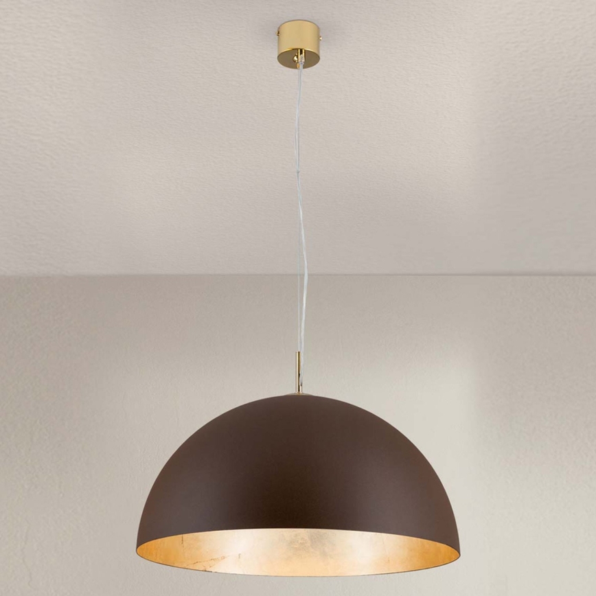 Hanglamp aan een koord ELIANO 1xE27/60W/230V diameter 50 cm bruin/goud