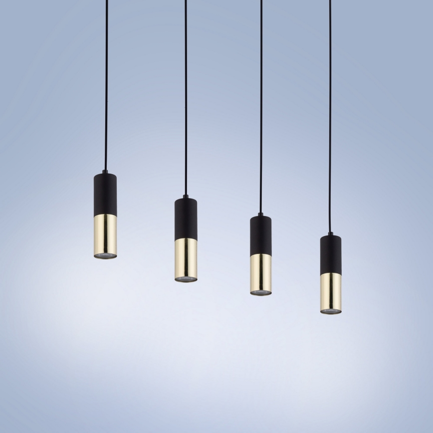Hanglamp aan een koord ELIT 4xGU10/10W/230V zwart