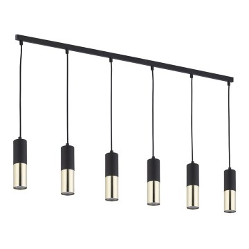 Hanglamp aan een koord ELIT 6xGU10/10W/230V zwart