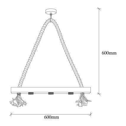 Hanglamp aan een koord EREBOS 3xE27/40W/230V