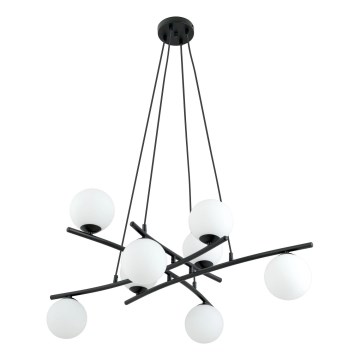 Hanglamp aan een koord ESSA 8xE14/10W/230V zwart/wit