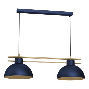 Hanglamp aan een koord ESTATE 2xE27/15W/230V blauw
