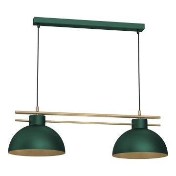 Hanglamp aan een koord ESTATE 2xE27/15W/230V groen