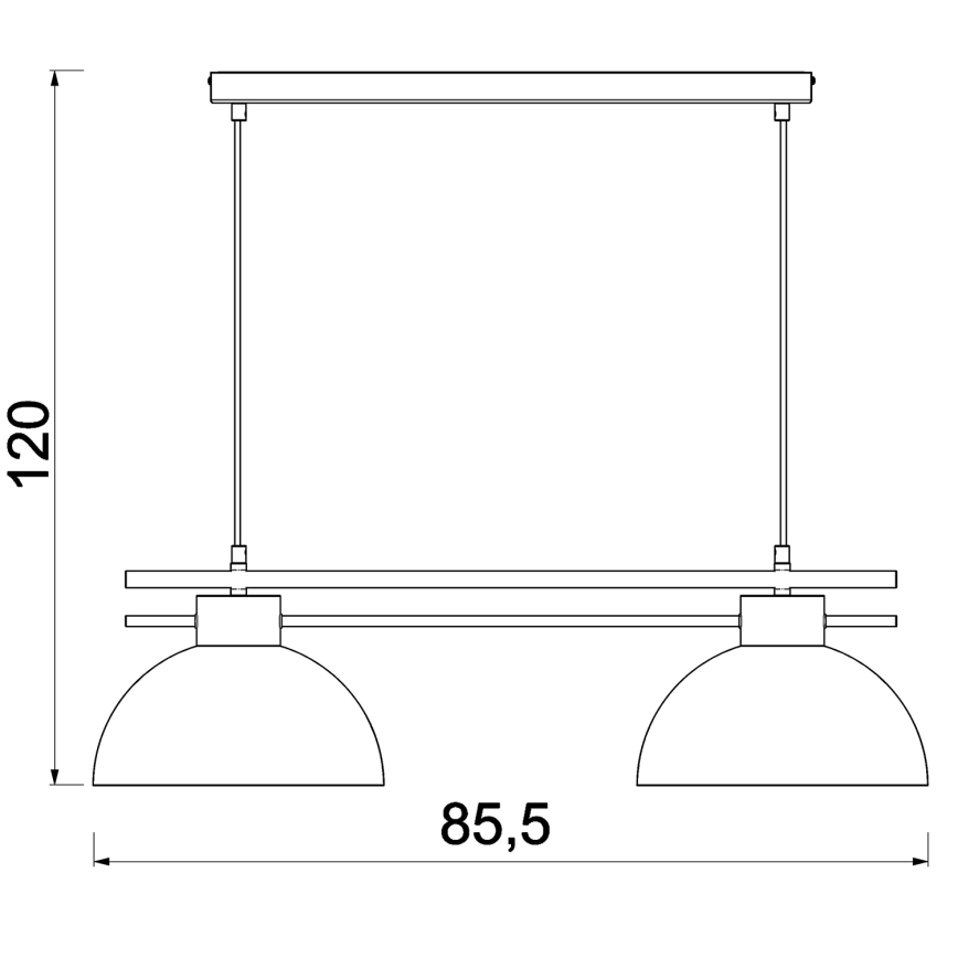 Hanglamp aan een koord ESTATE 2xE27/15W/230V groen