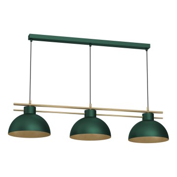 Hanglamp aan een koord ESTATE 3xE27/15W/230V groen