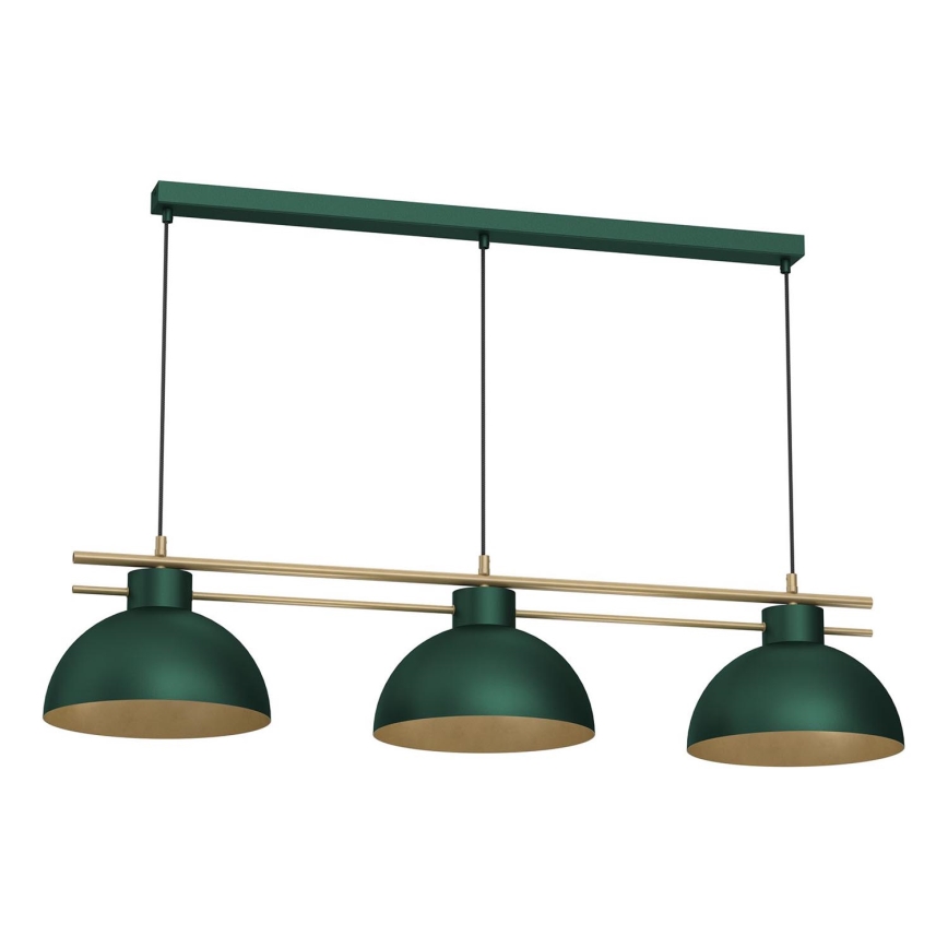 Hanglamp aan een koord ESTATE 3xE27/15W/230V groen